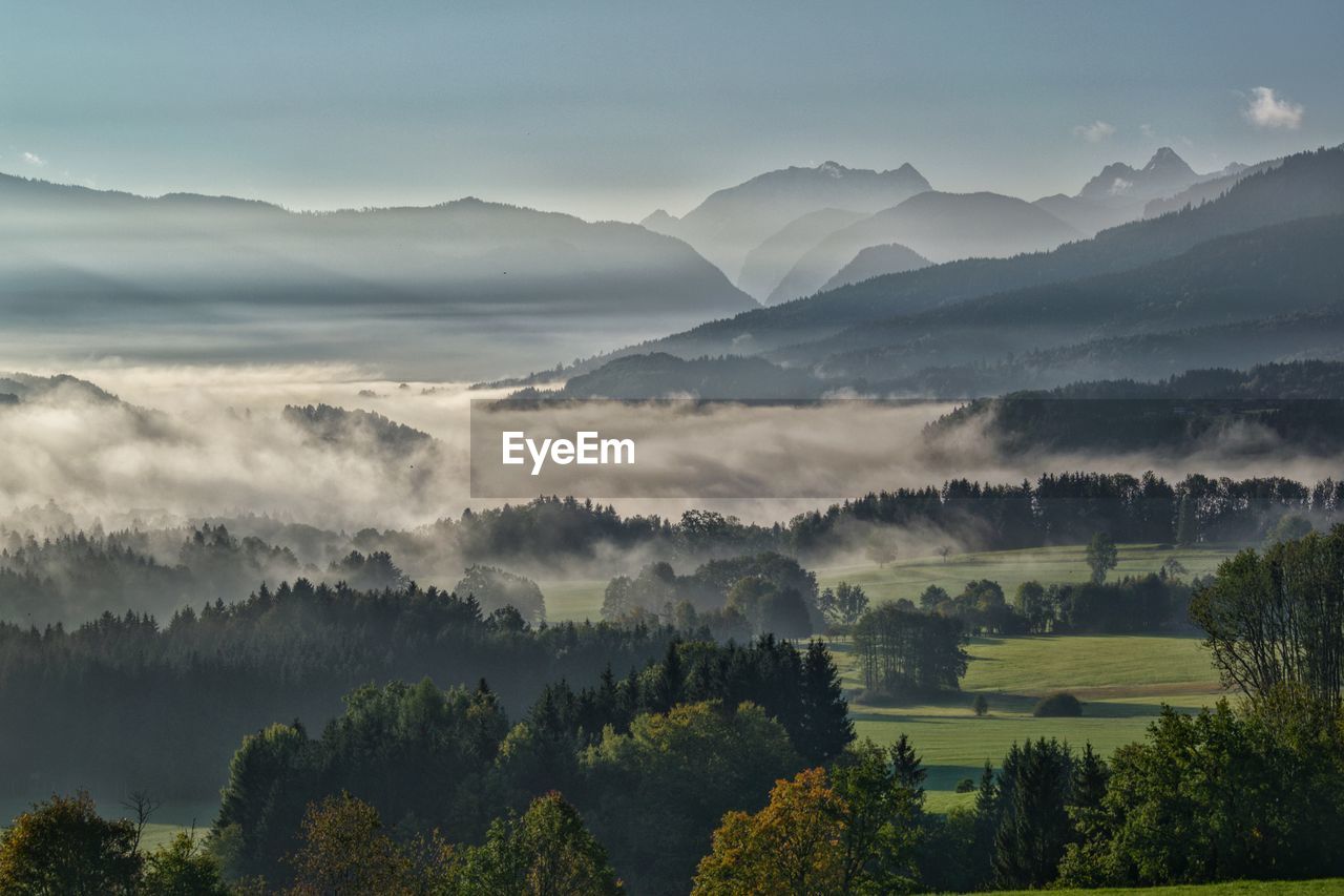 Scenic view of mountains against sky