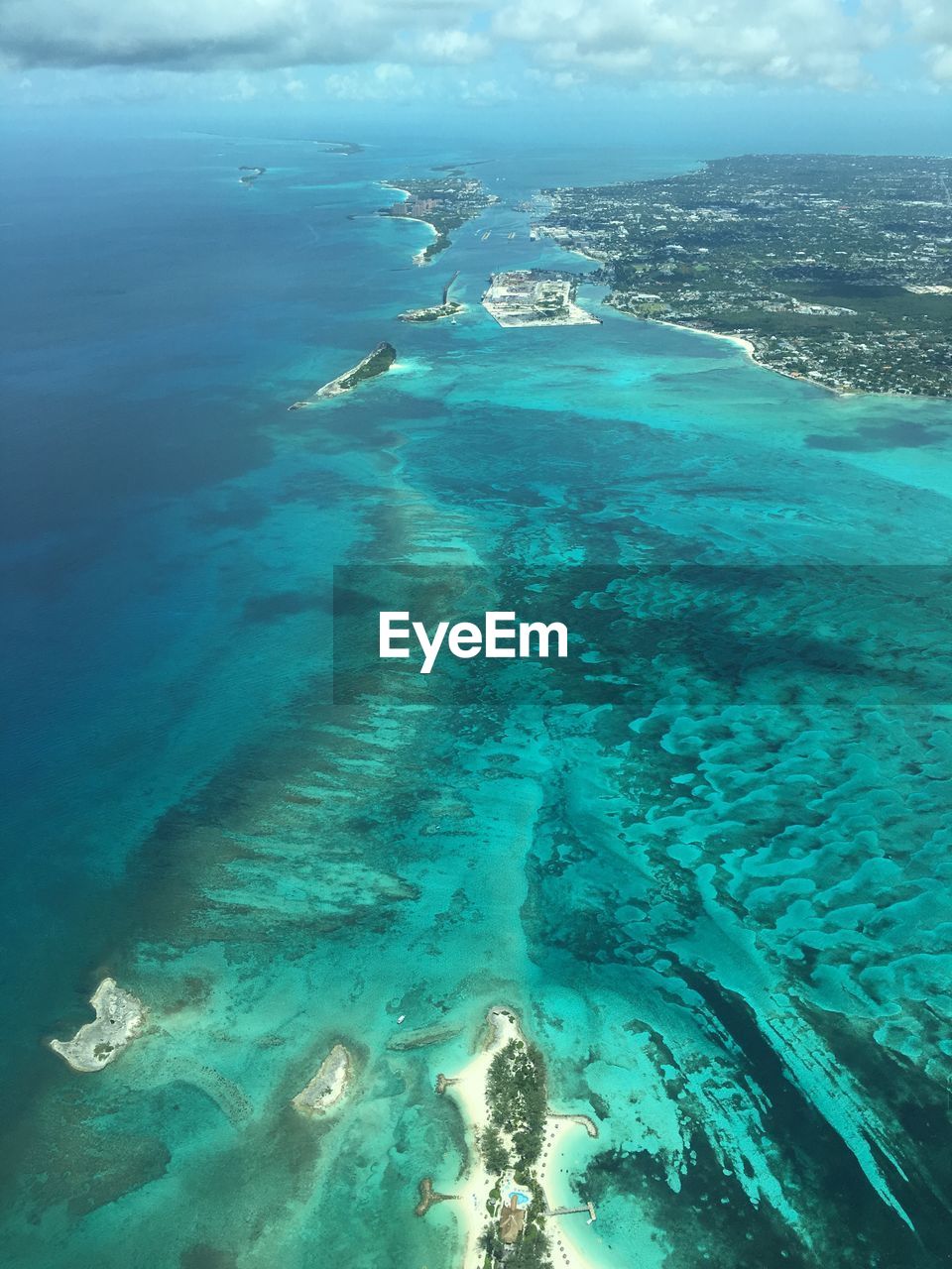 Aerial view of cay