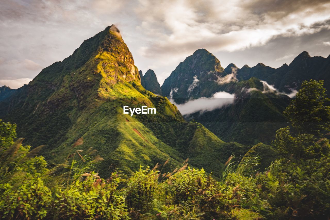 Scenic view of mountains against sky