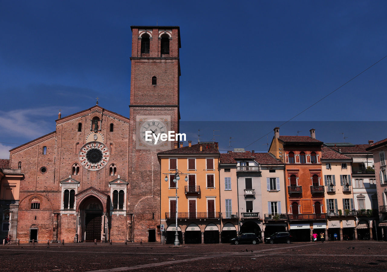Low angle view of church in lodi, piazza della vittoria.