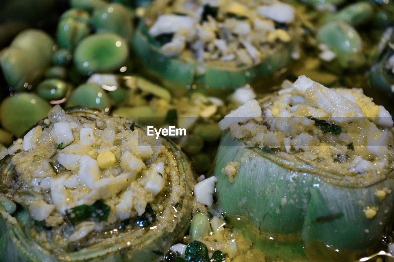 Full frame shot of an artichokes recipie