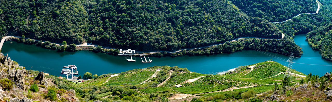 Panoramic view of duque viewpoint in ribeira sacra in lugo - galicia - spain