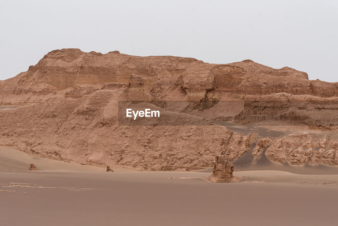 The formation of kaluts or sand stones or yardang in dasht e lut or sahara desert, iran. 