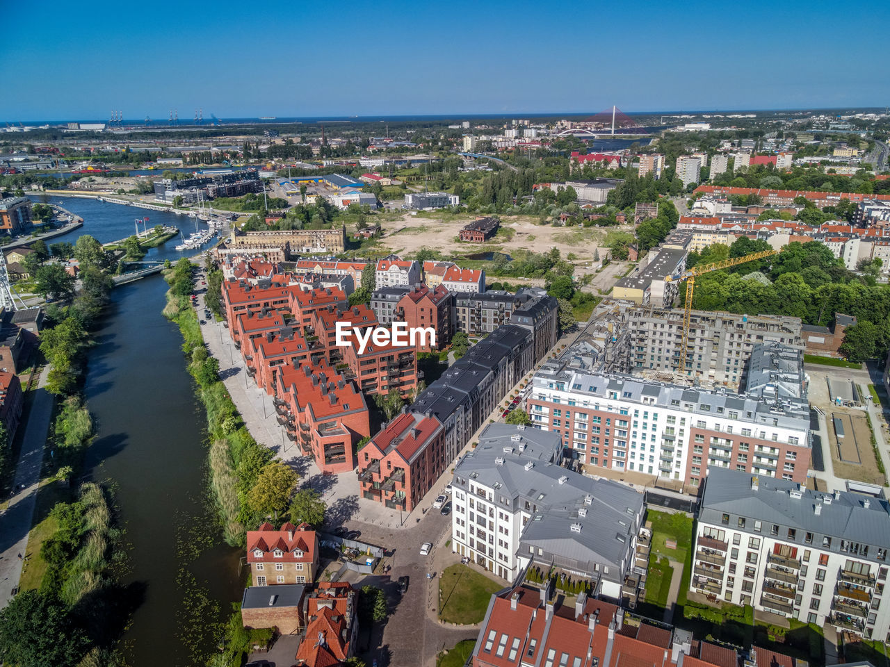 Aerial view of the old town in gdansk, poland. 