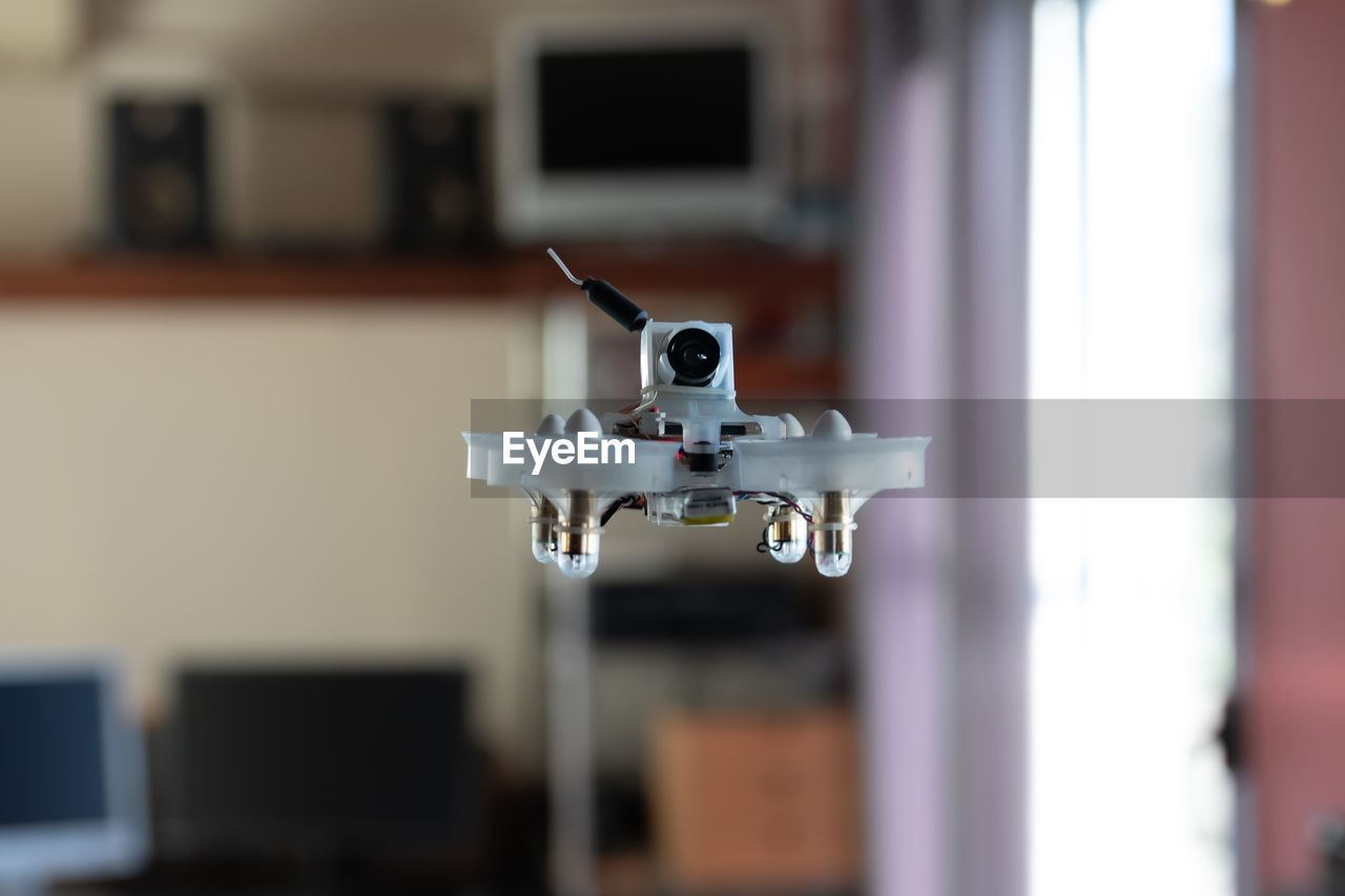 Close-up of drone at home