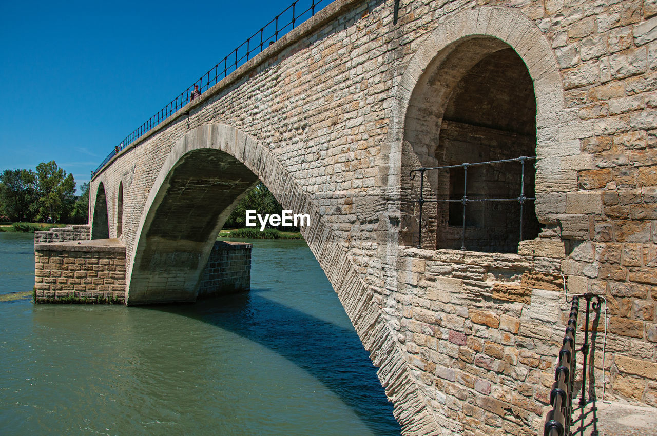 View of the arcs of the pont d'avignon at avignon, in the french provence.