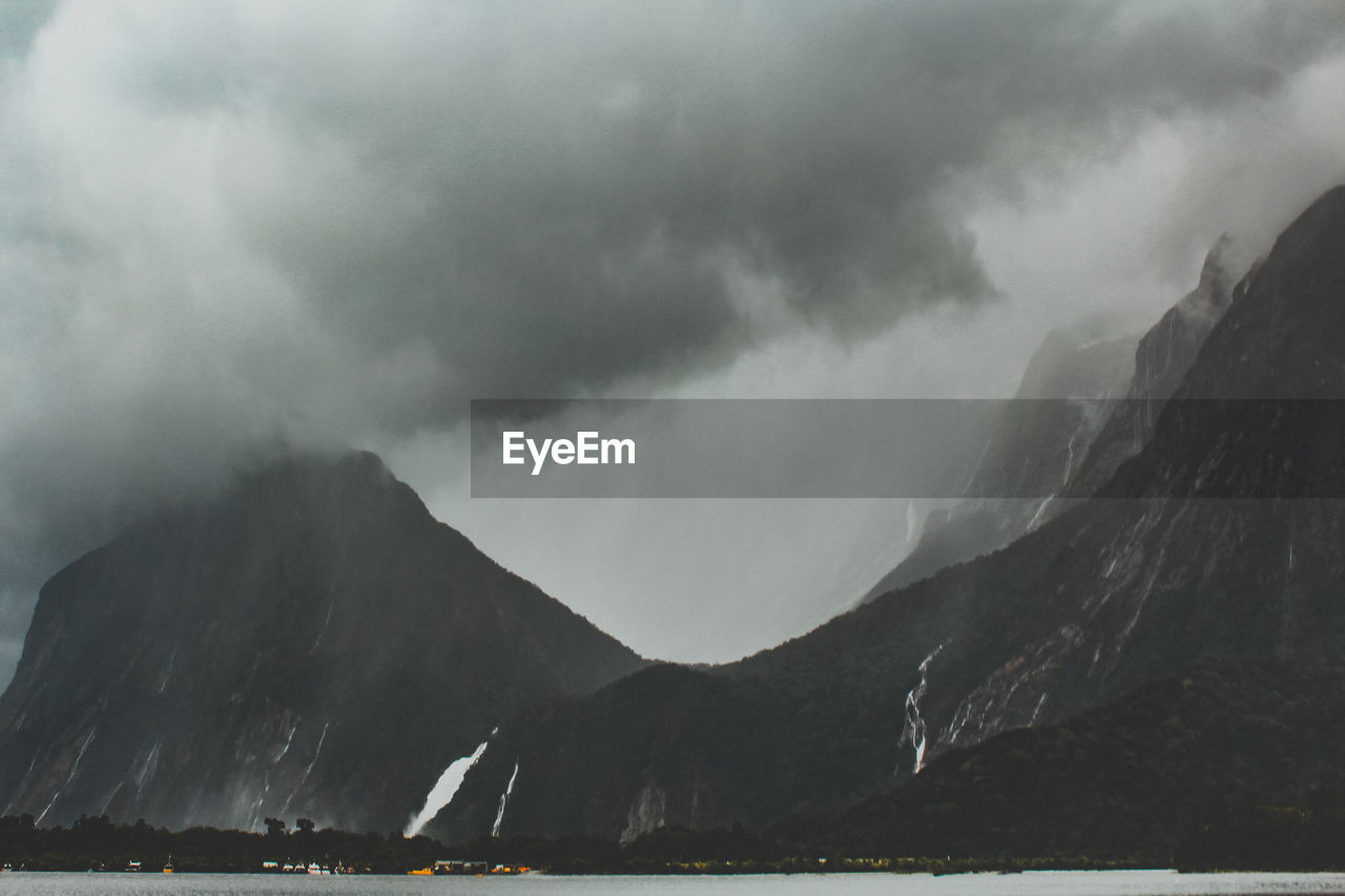 Waterfall in milford sound