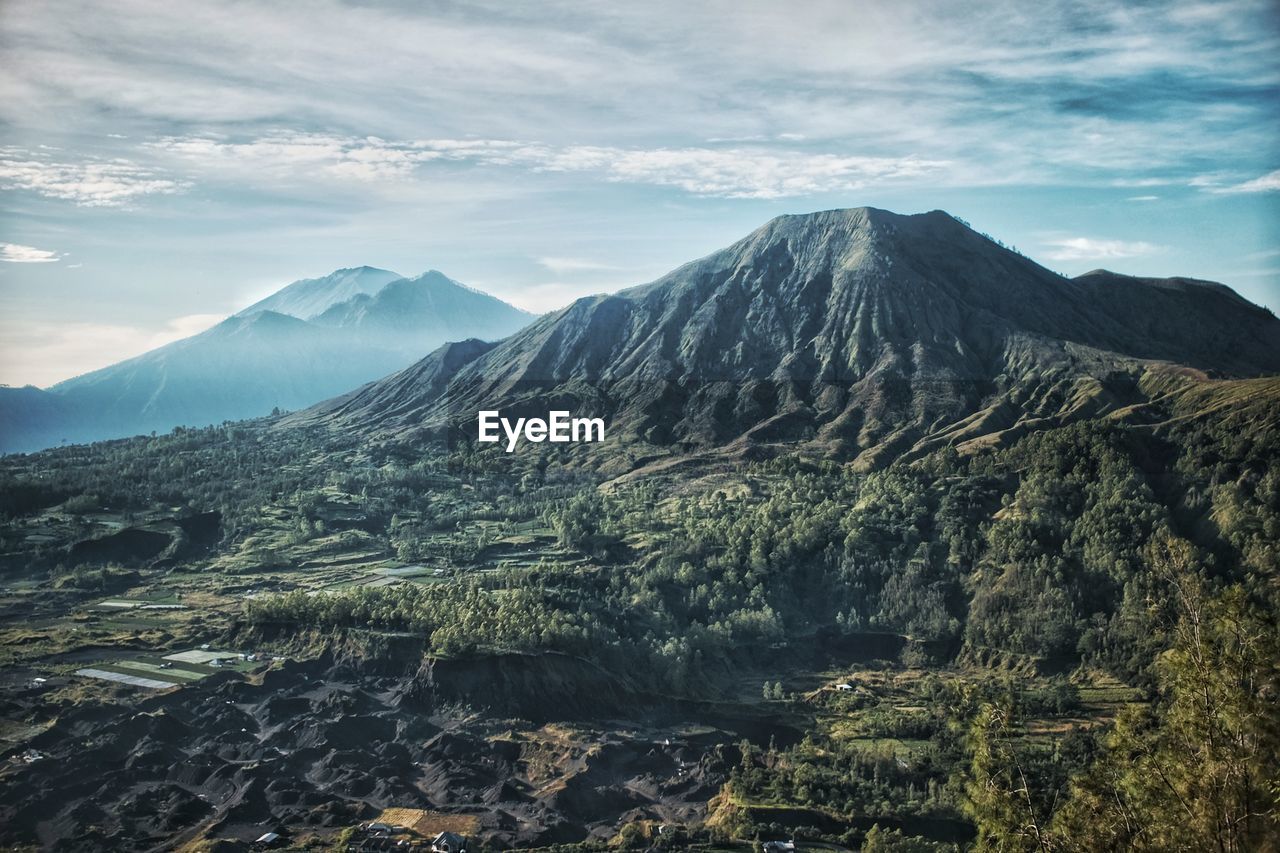 SCENIC VIEW OF VOLCANIC LANDSCAPE AGAINST SKY