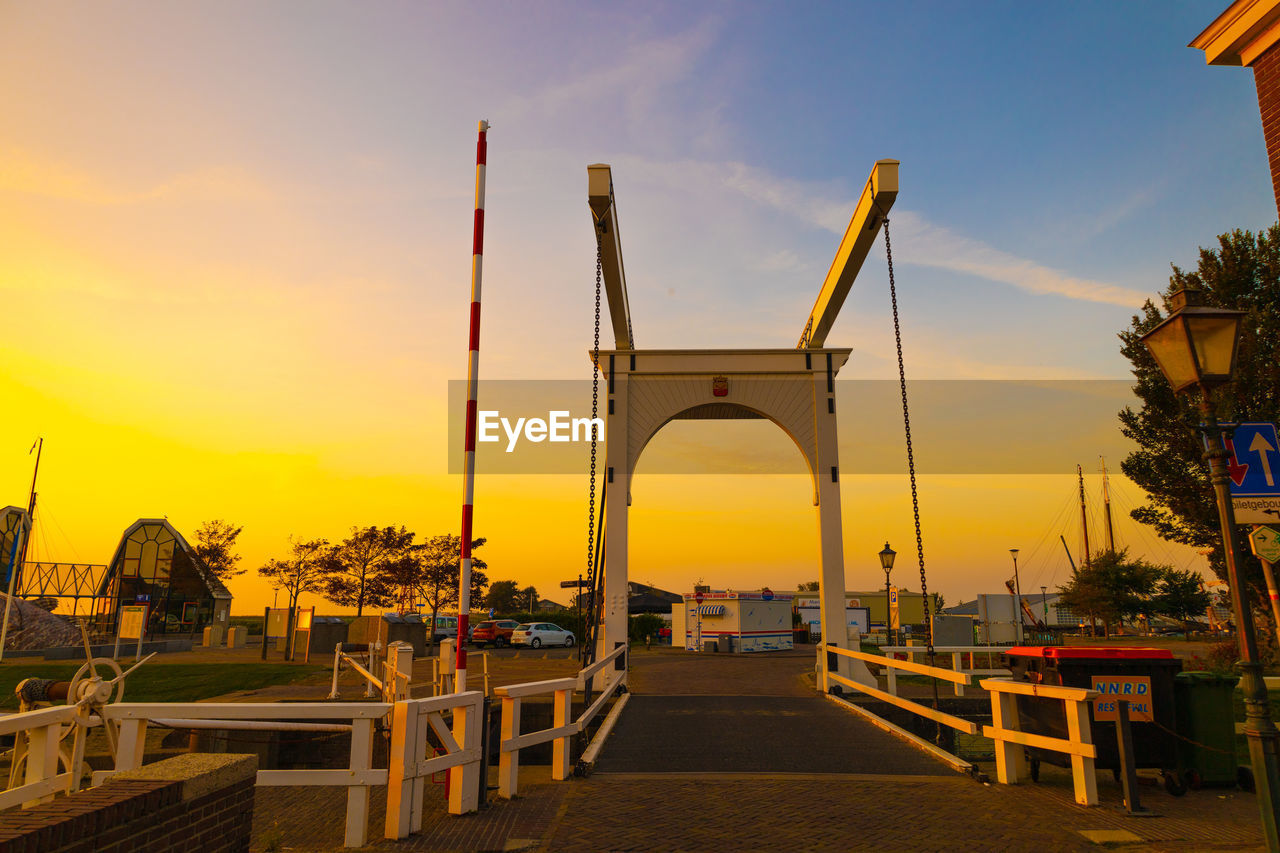 View of bridge at sunset