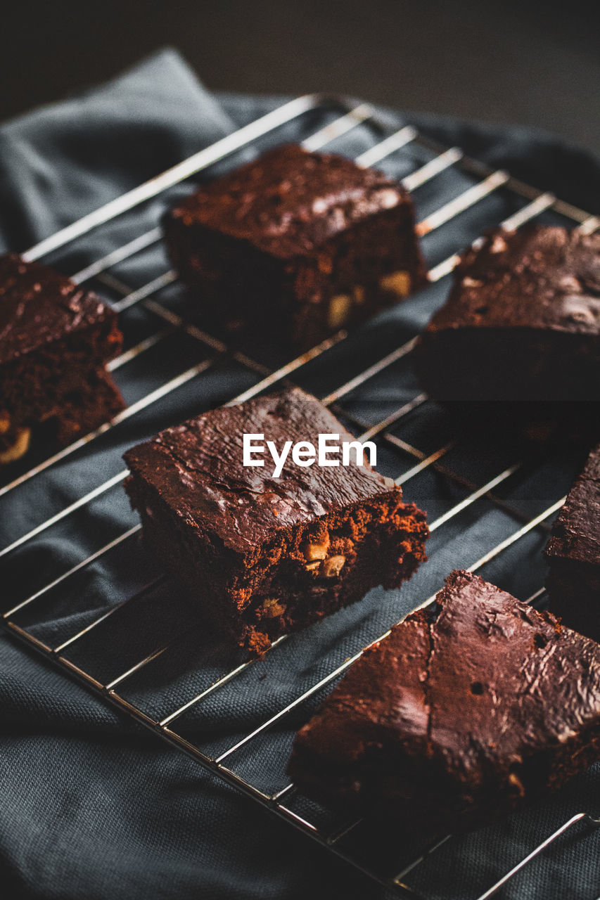 Close-up of chocolate on barbecue grill