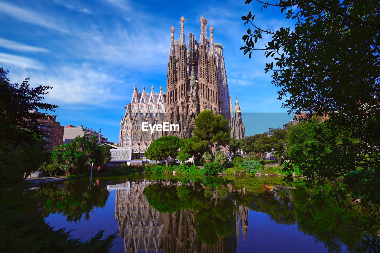 Reflection of church in lake