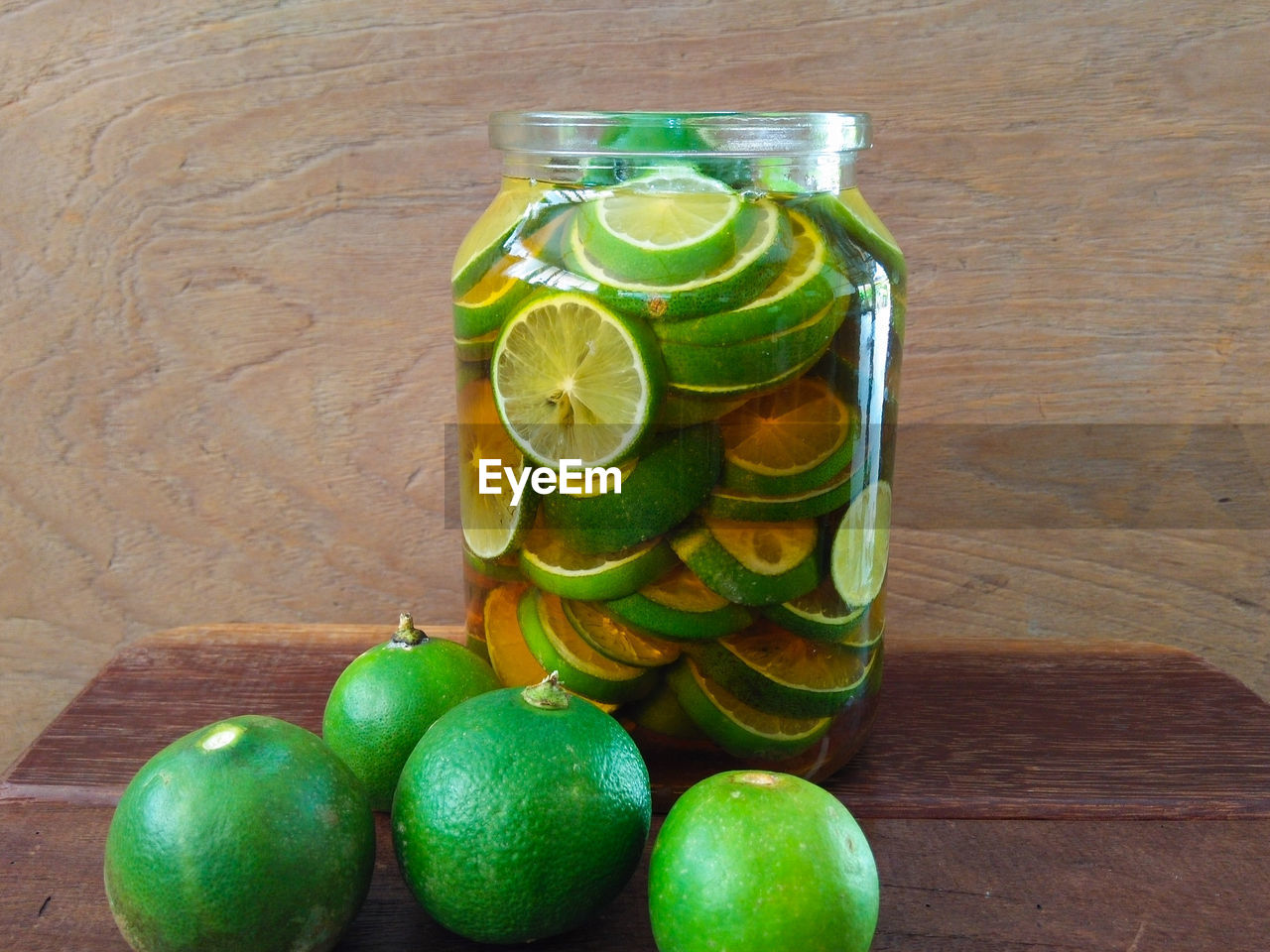 GREEN FRUITS IN JAR