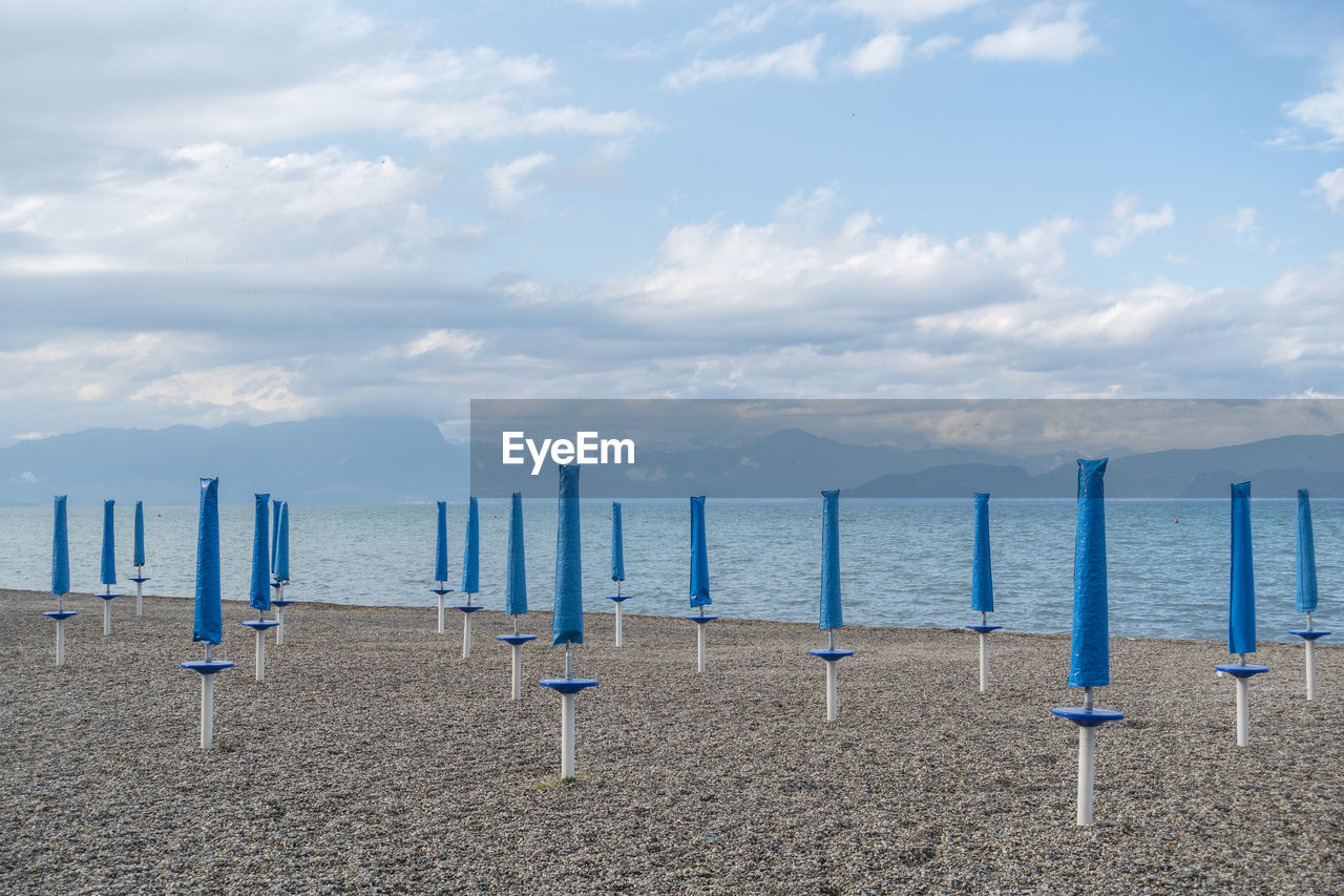 Panoramic view of sea against cloudy sky