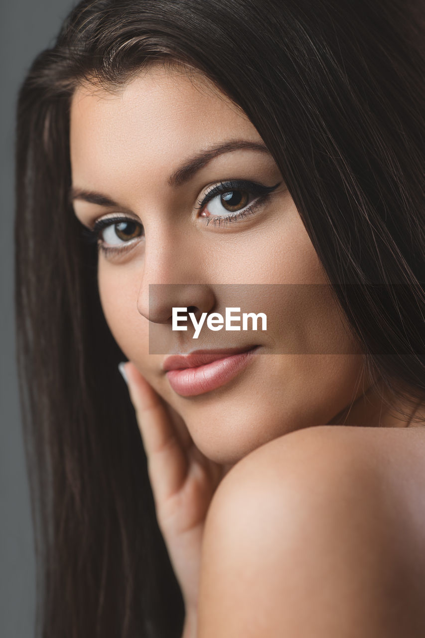 Close-up portrait of beautiful woman