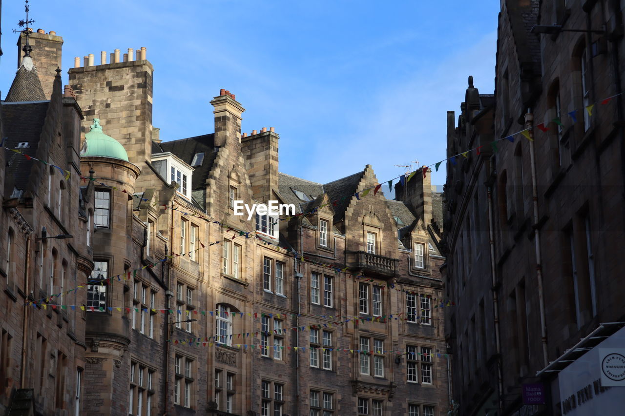 low angle view of buildings against sky