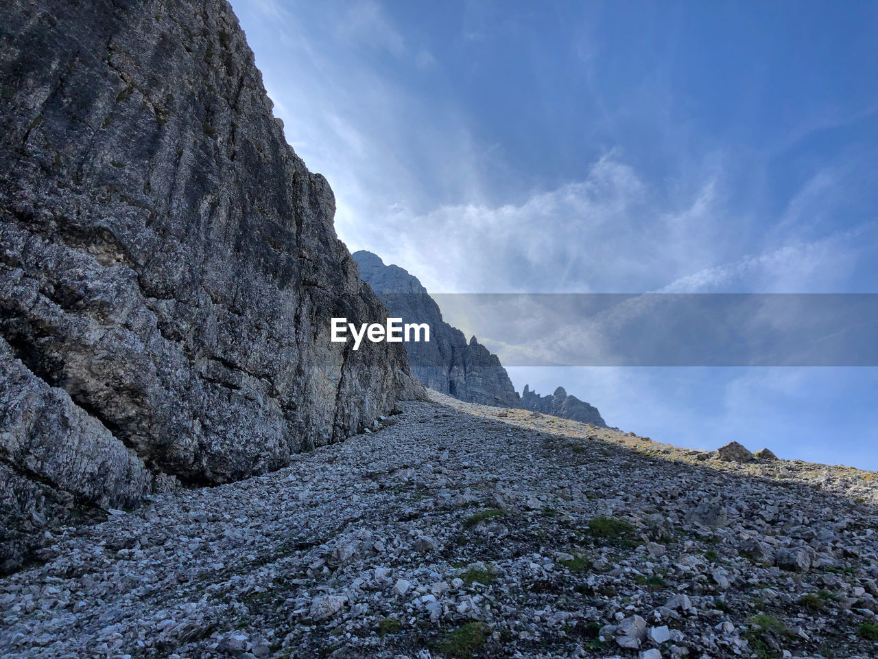 Low angle view of mountain against sky