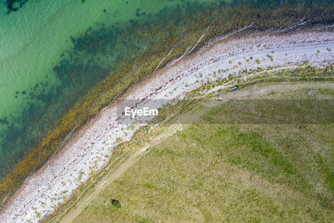 High angle view of sea shore