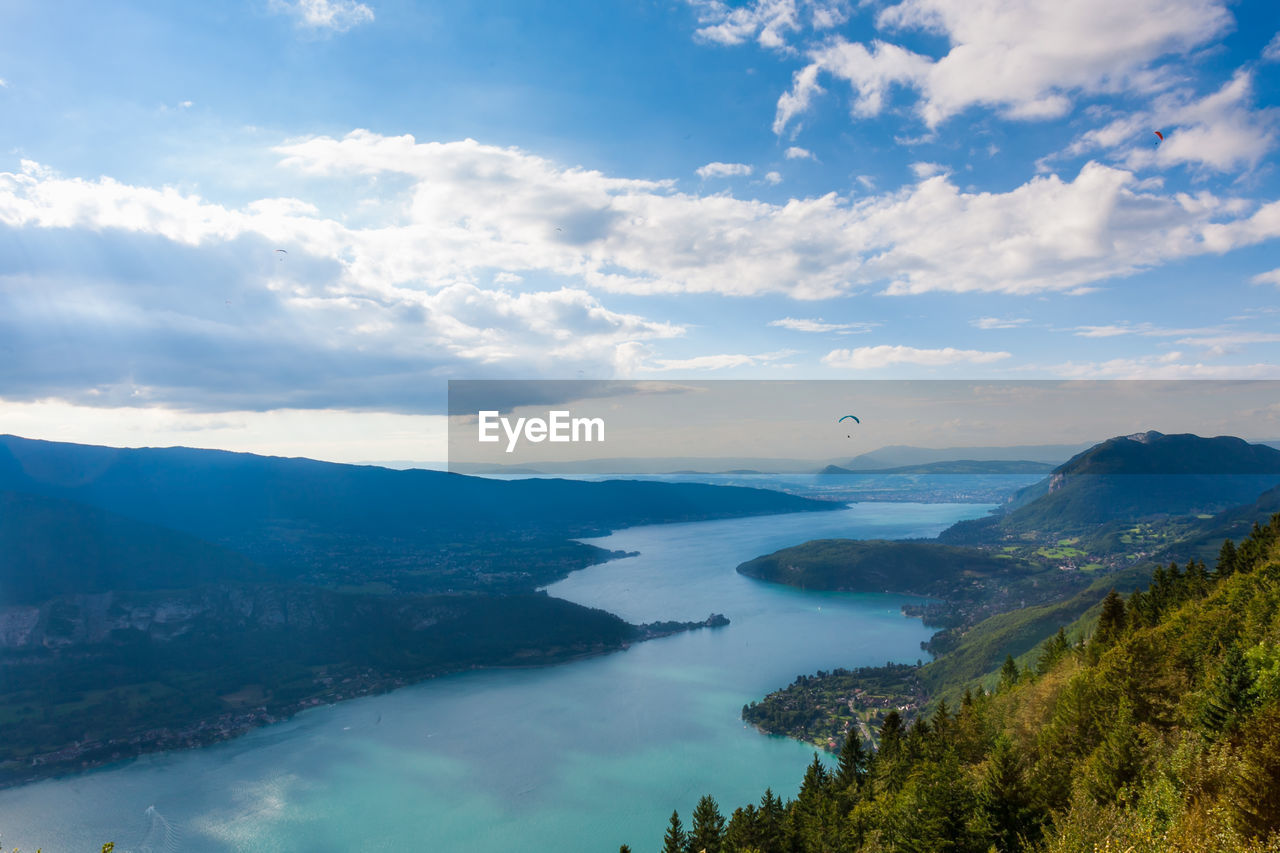 SCENIC VIEW OF LAKE AMIDST TREES AGAINST SKY