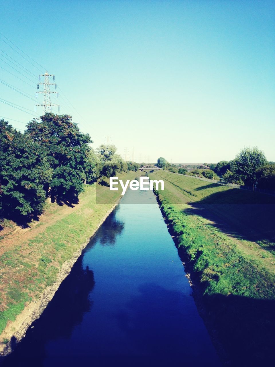 SCENIC VIEW OF CALM LAKE AGAINST CLEAR SKY