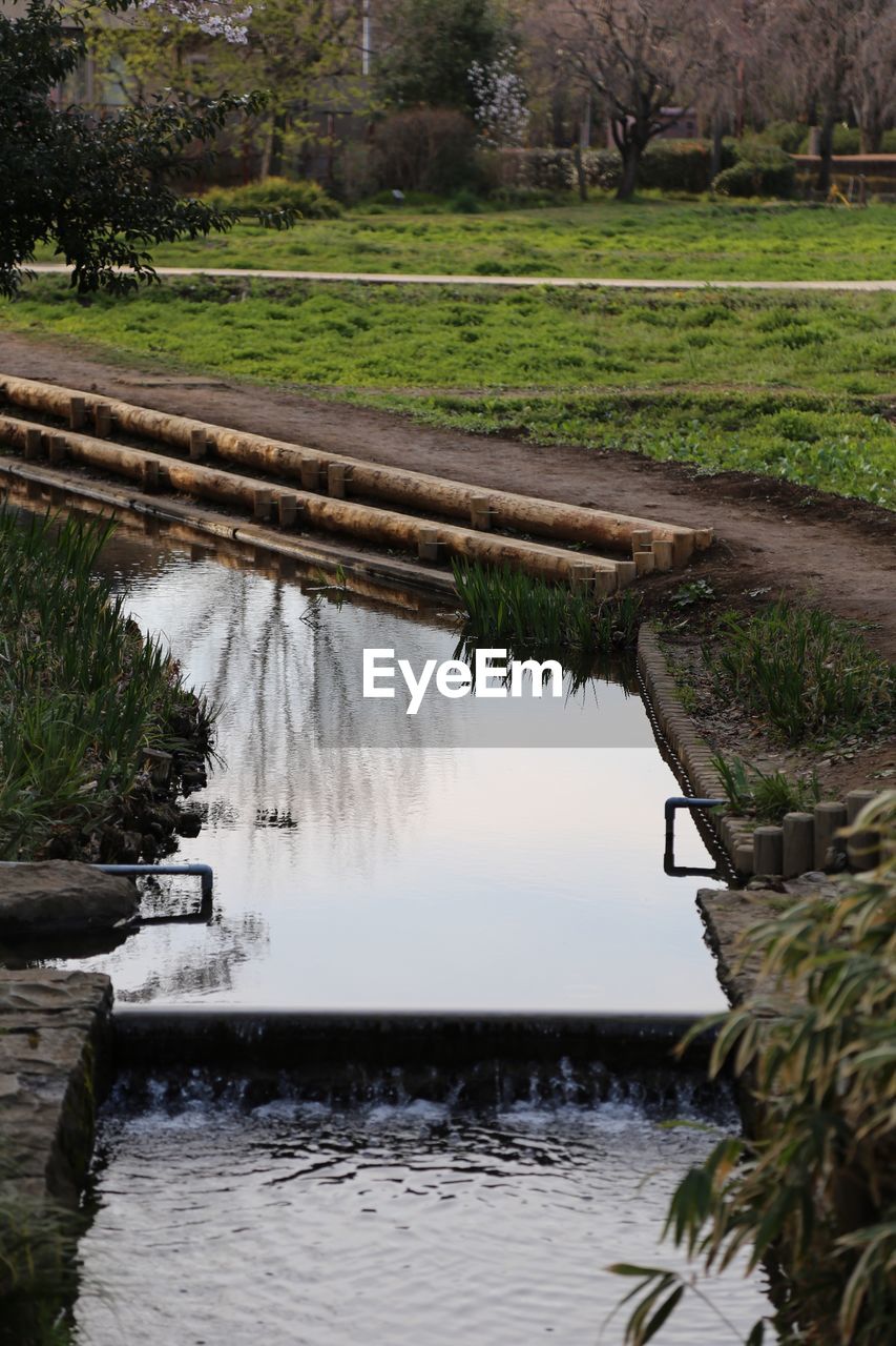 SCENIC VIEW OF LAKE WITH TREES REFLECTION