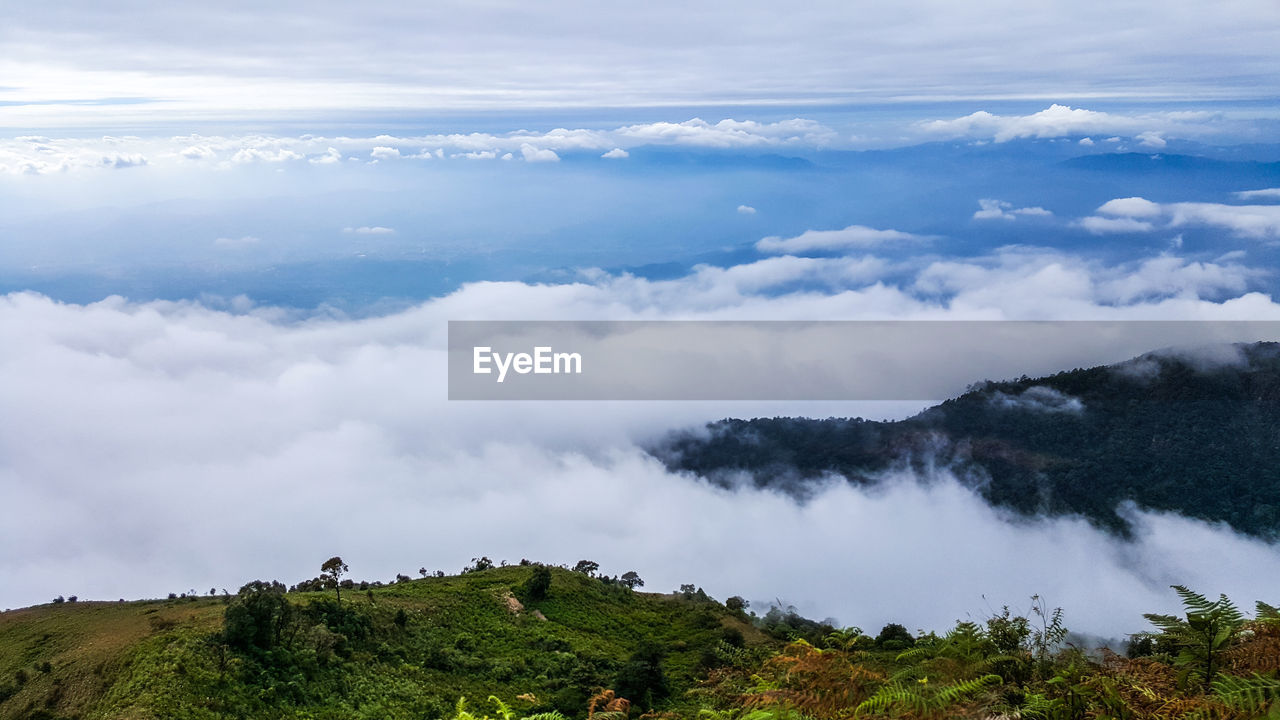 Scenic view of mountains against sky