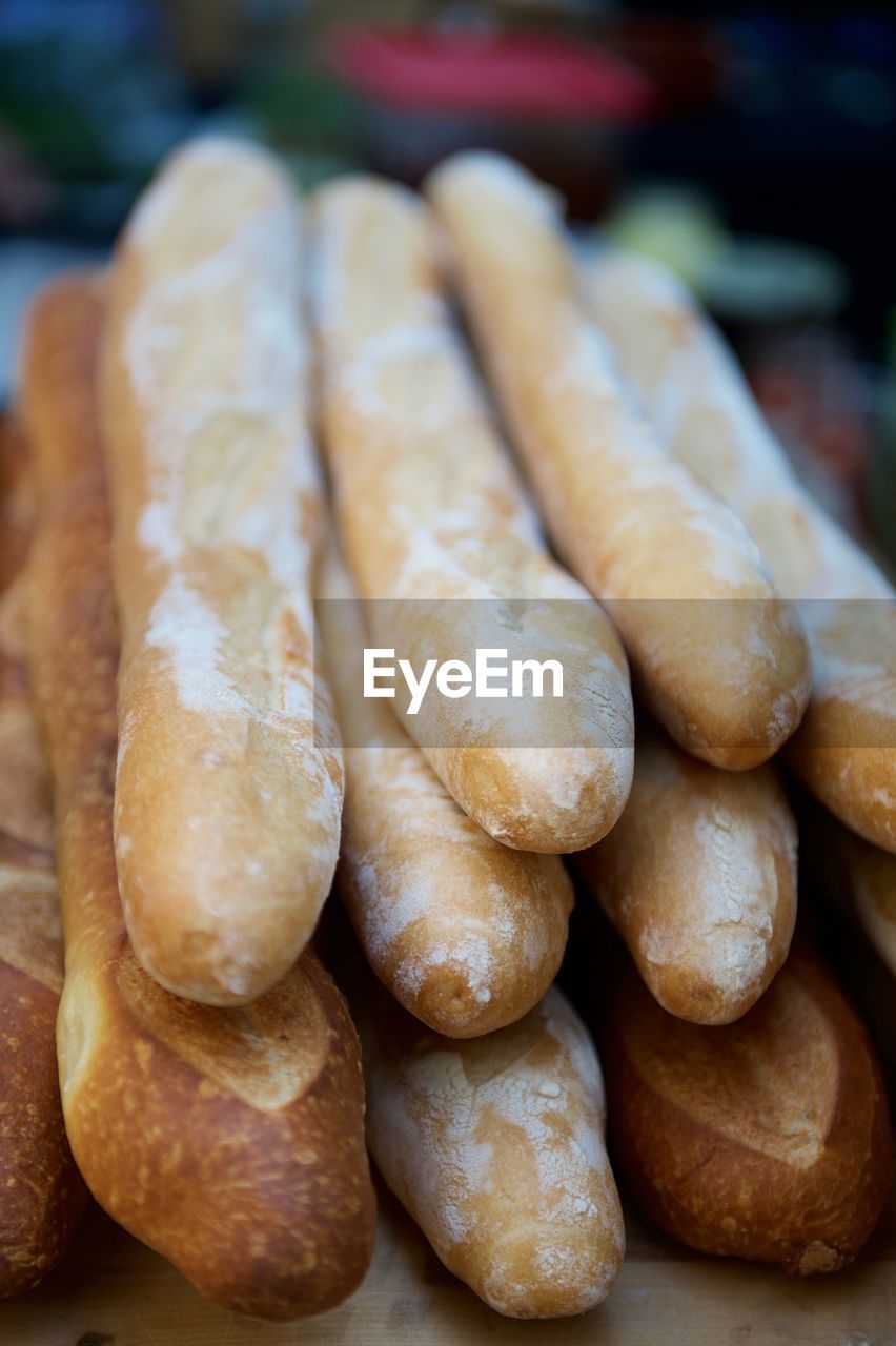 Close-up of breads on table