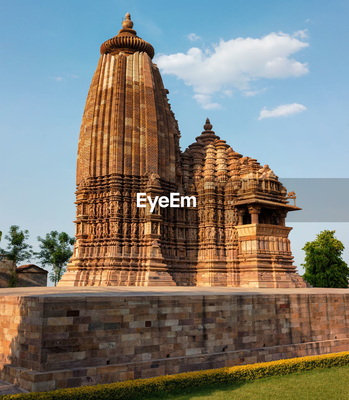 Famous temples of khajuraho with sculptures, madhya pradesh, india