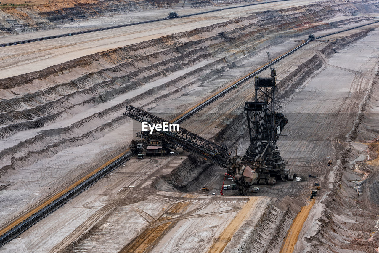 Lignite excavator in open pit hambach