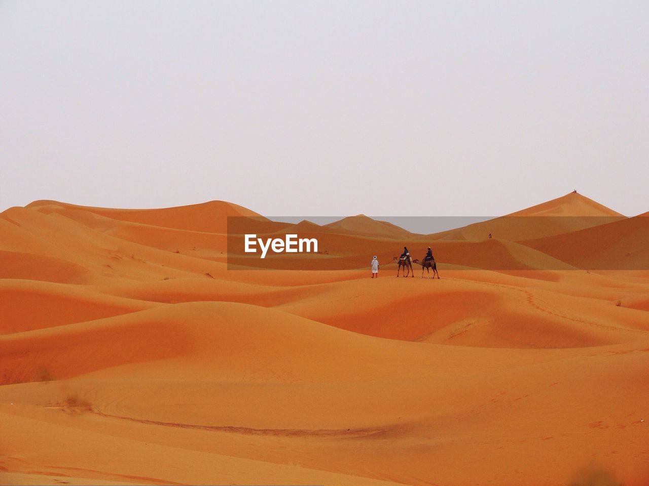 Scenic view of desert against clear sky