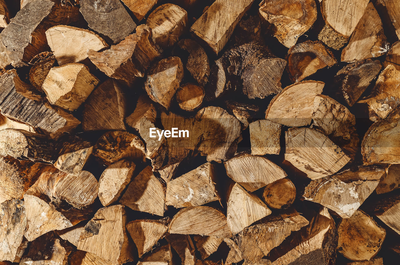 Full frame shot of firewood
