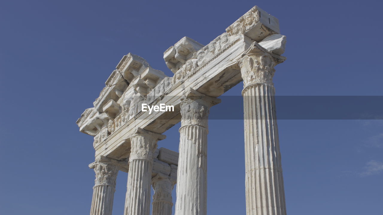 low angle view of historical building against clear sky