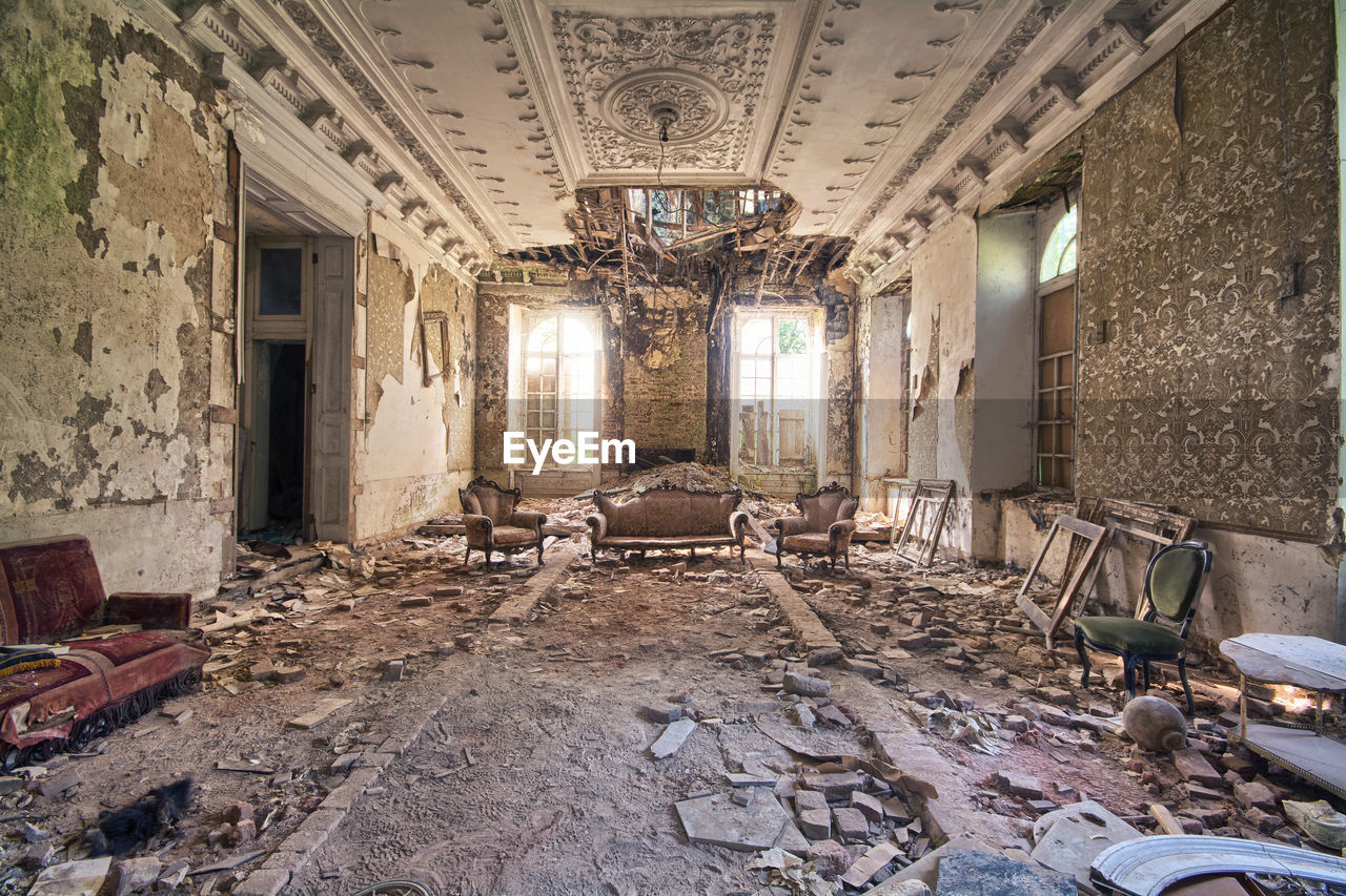 Interior of abandoned house