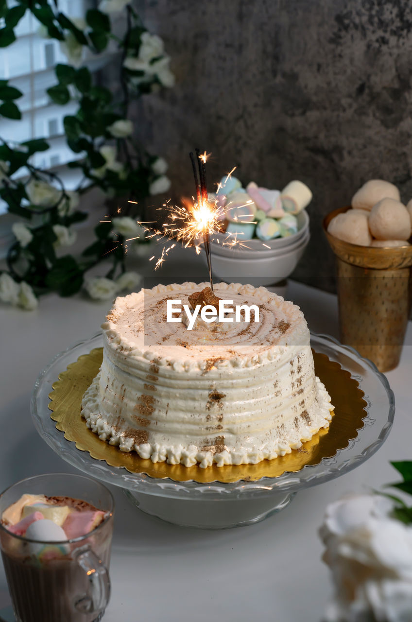 Close-up of cake on table