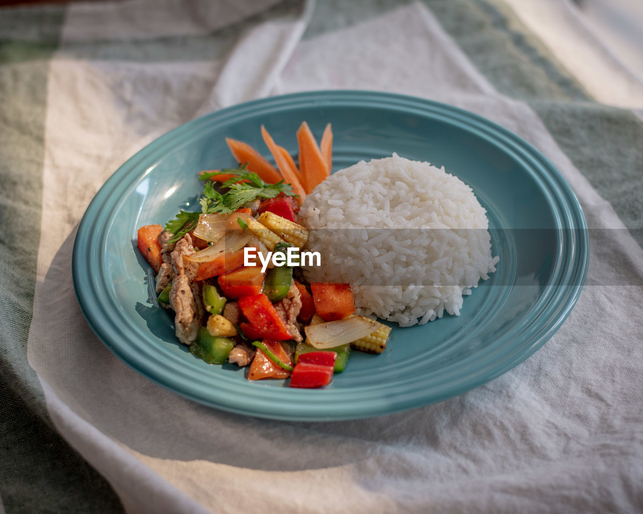 Close-up of food in plate on table