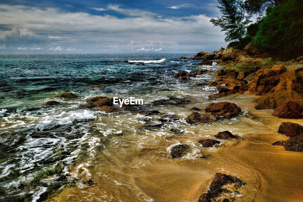 Scenic view of coastline