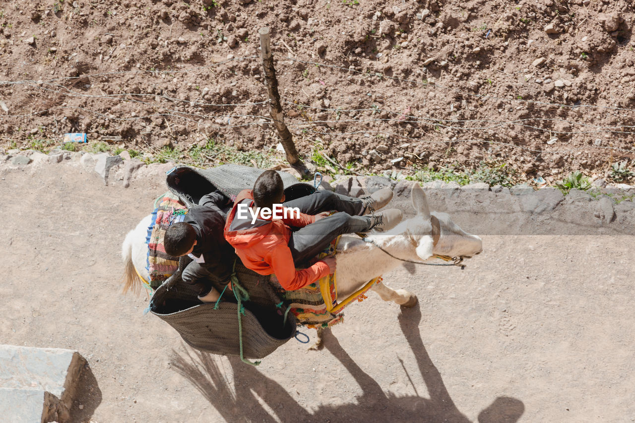 PEOPLE SITTING ON WALL