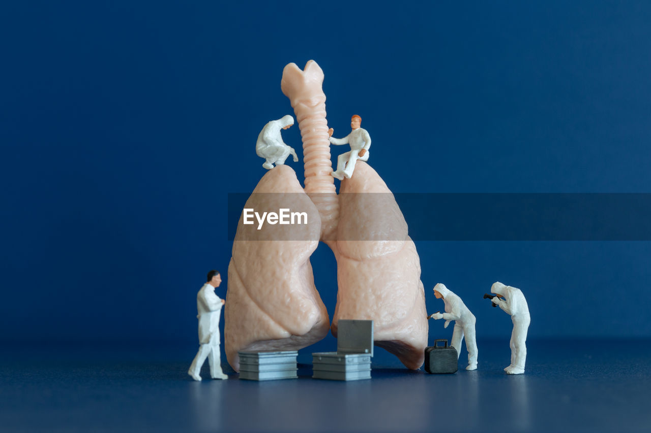 VIEW OF STATUES AGAINST BLUE BACKGROUND