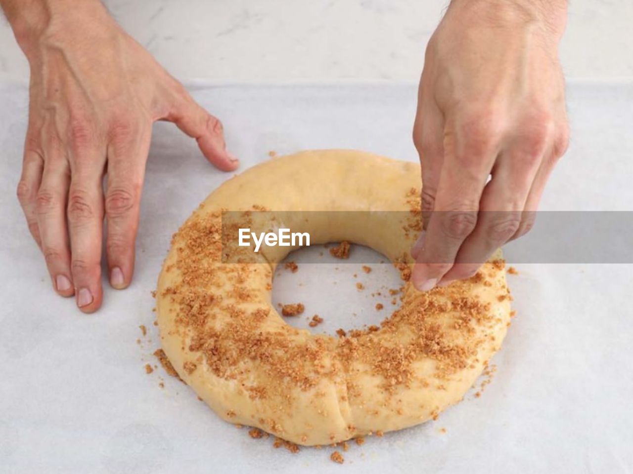 cropped image of man holding food