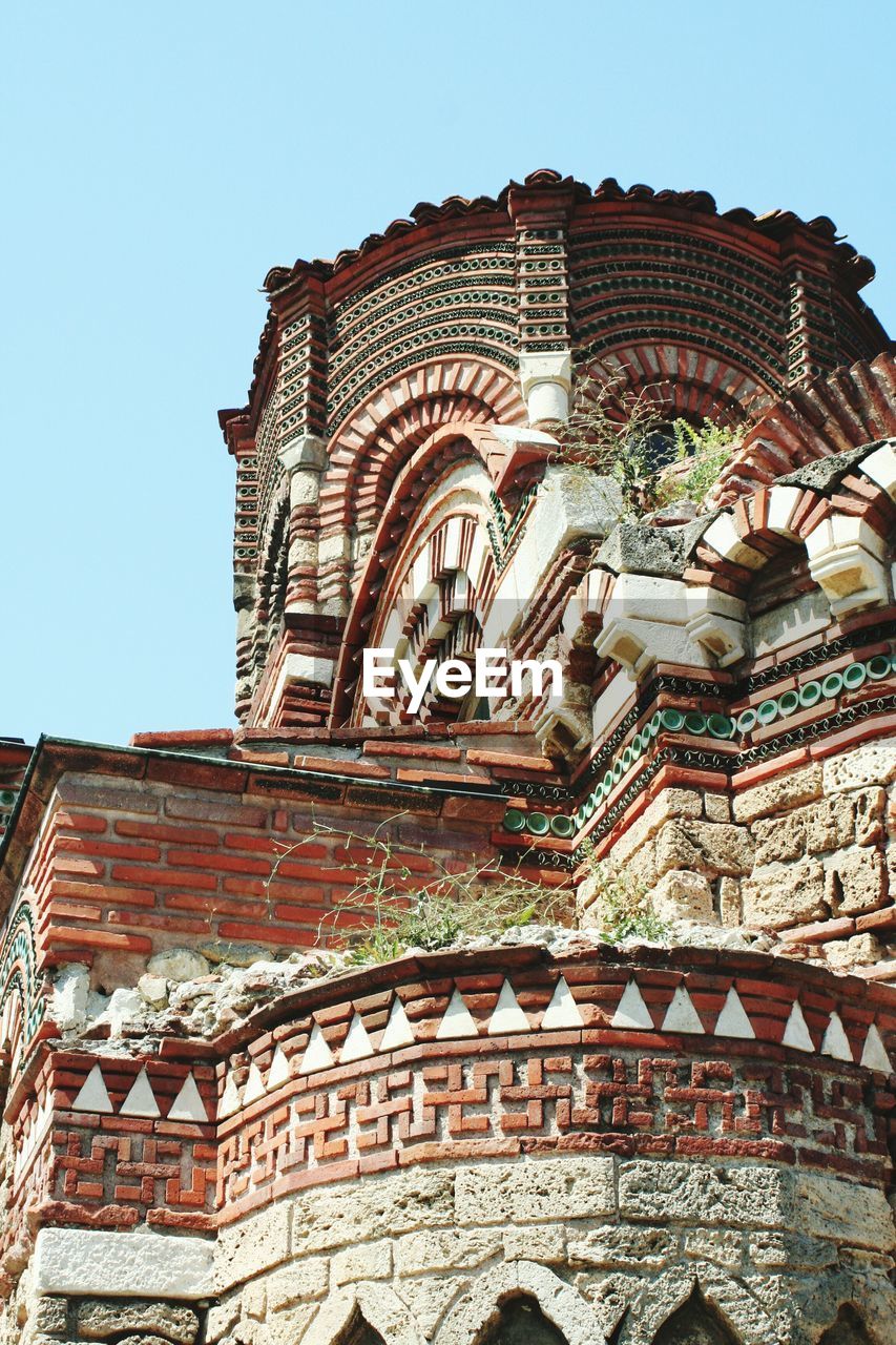 Low angle view of temple against clear sky