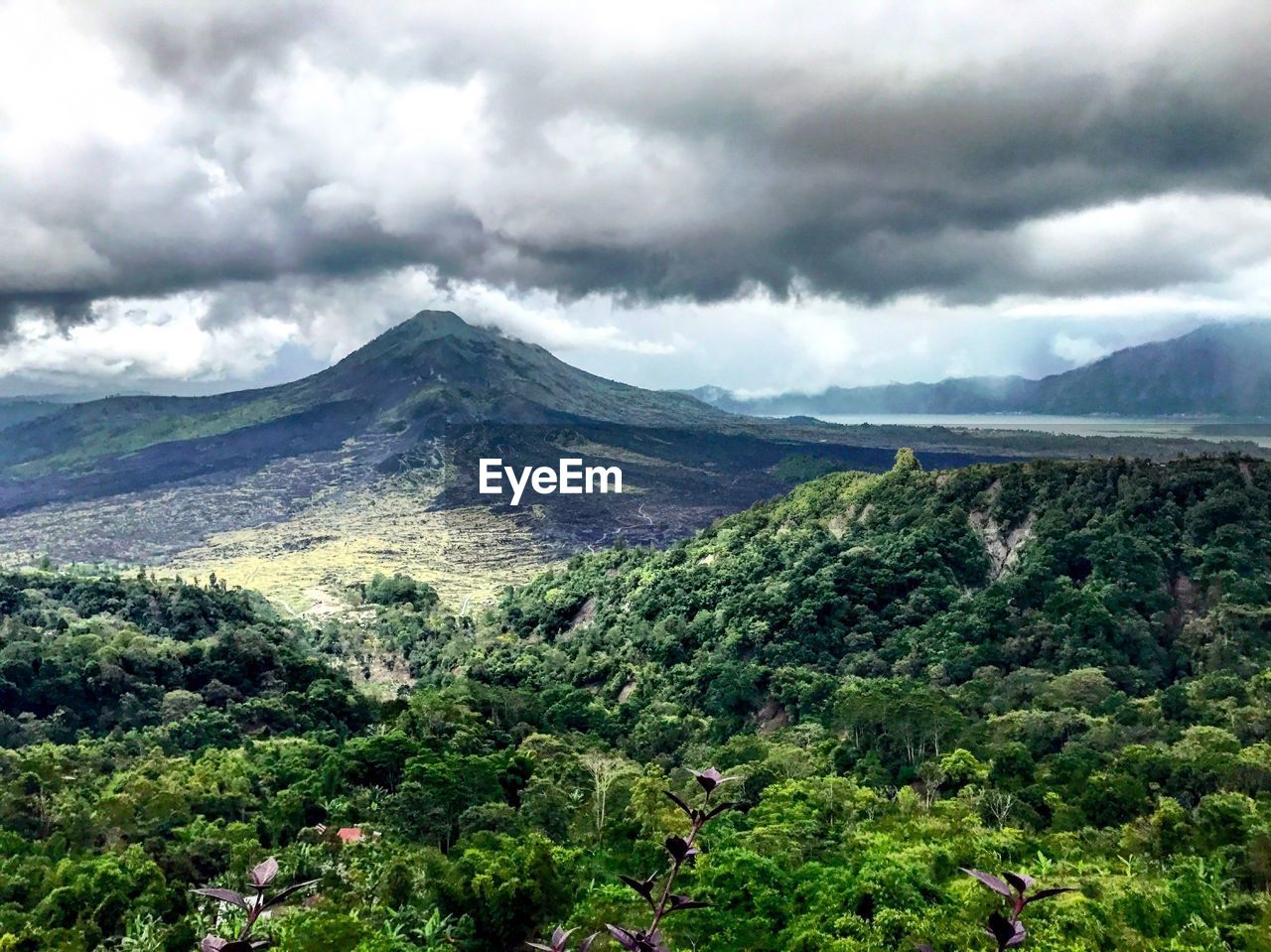 Scenic view of landscape against cloudy sky