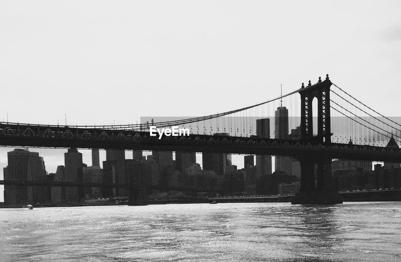 Manhattan bridge over east river against sky