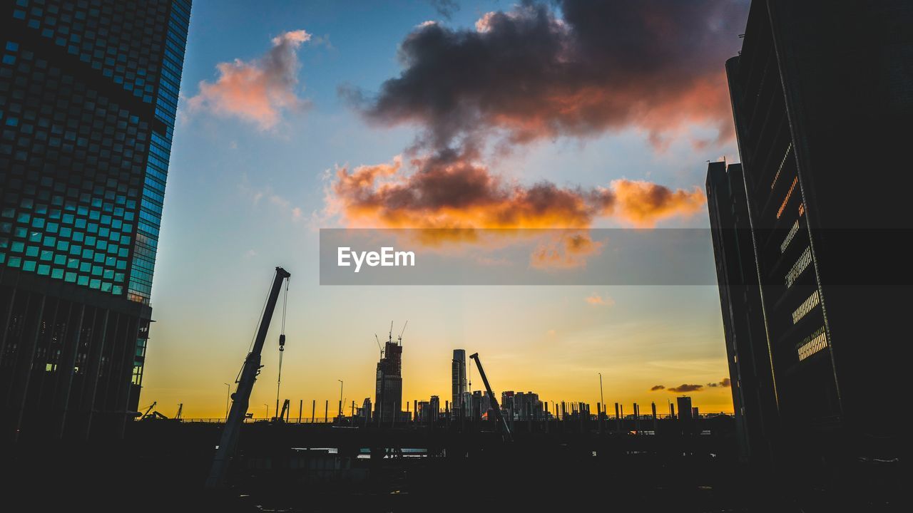 SKYSCRAPERS AT SUNSET