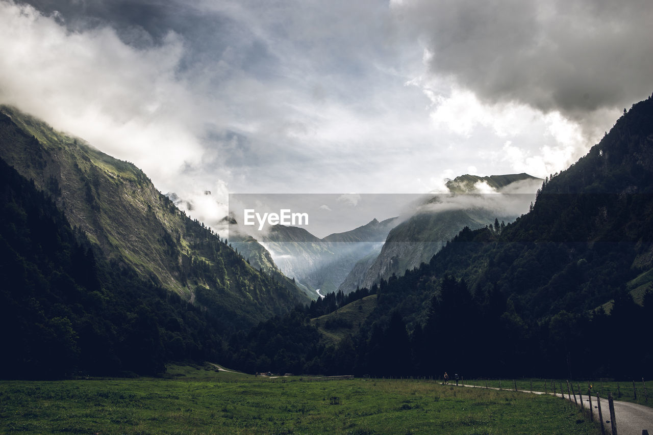 Scenic view of mountains against sky