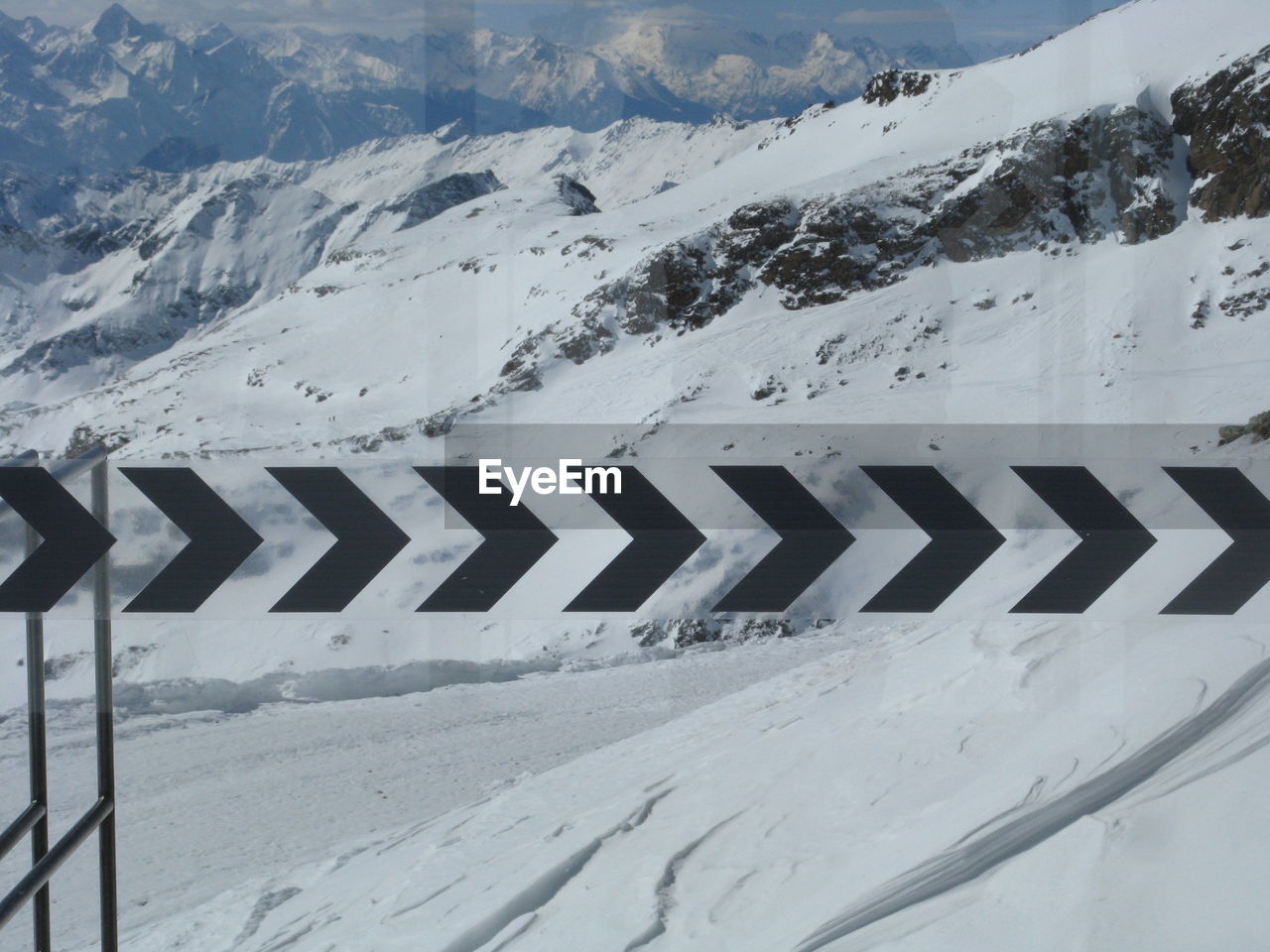 Scenic view of snow covered mountains