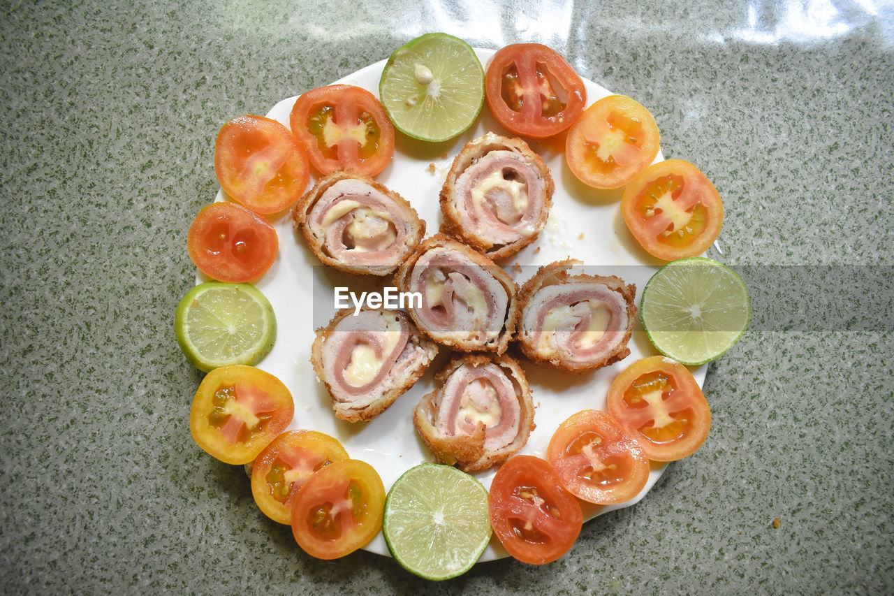 HIGH ANGLE VIEW OF FRUITS