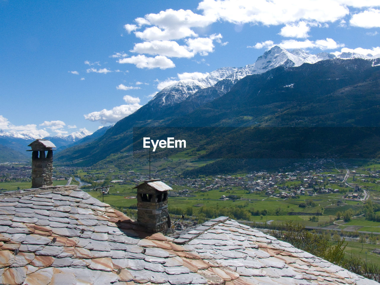 Scenic view of mountains against sky