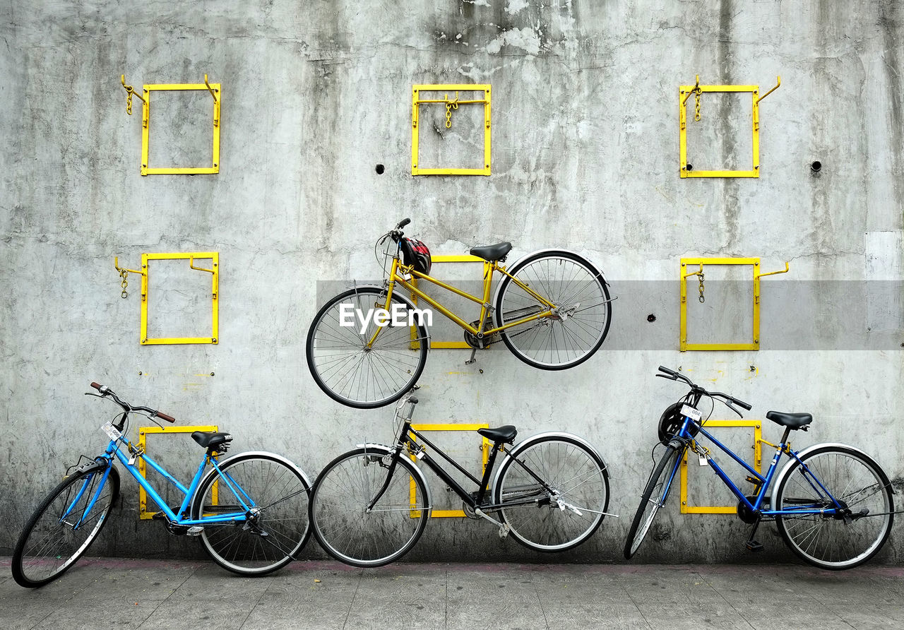 Bicycle parked in parking lot