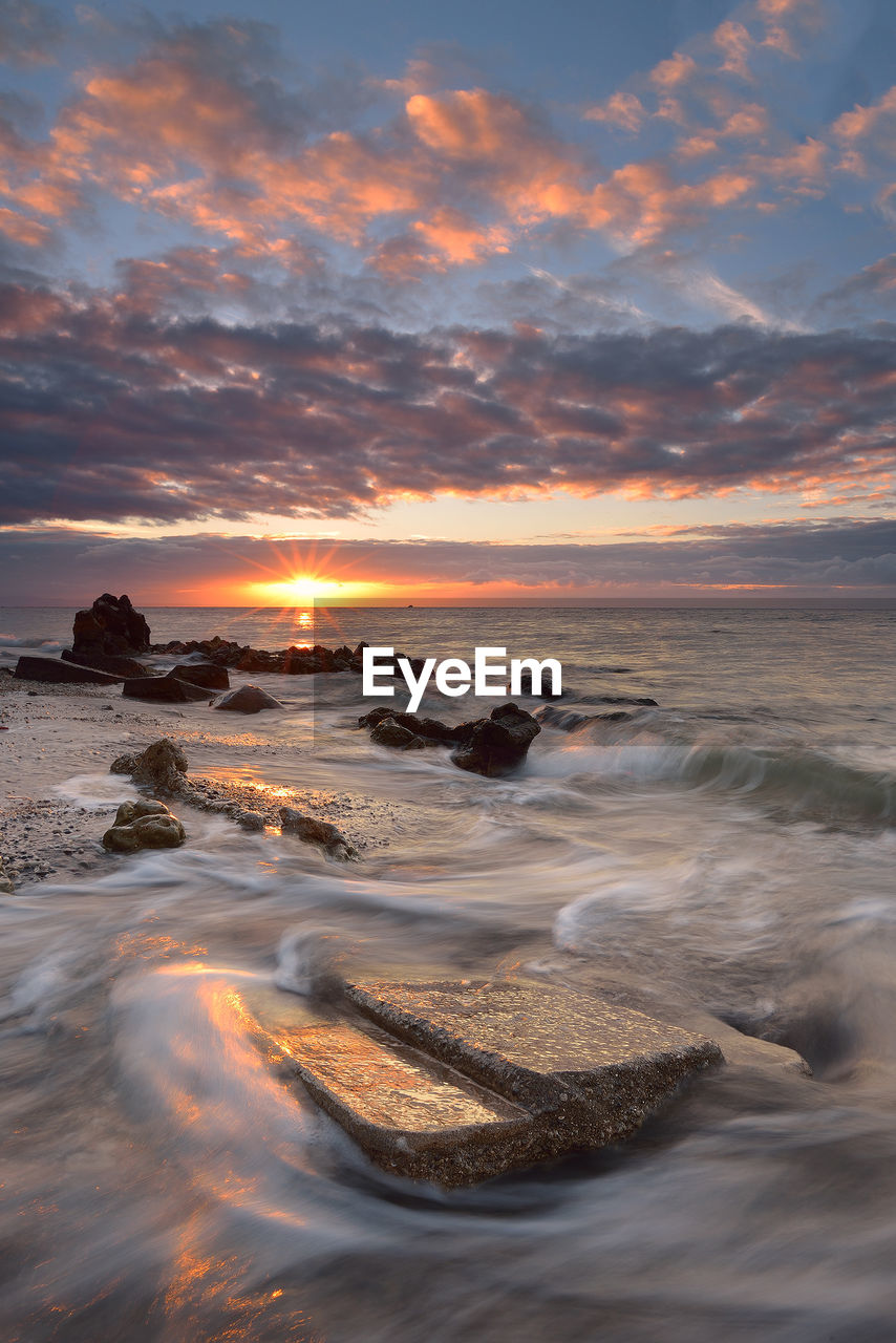 SCENIC VIEW OF SEA DURING SUNSET