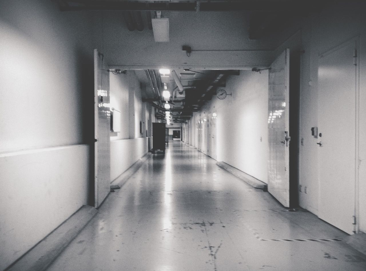 Empty hospital corridor