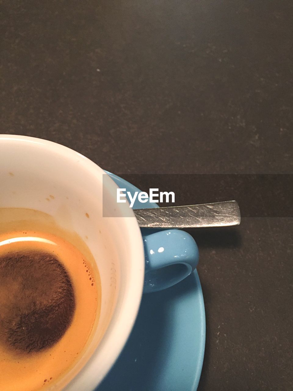 Directly above shot of espresso on table